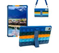 Sfulatdc Silicone Tablet Case for DOOGEE T20 Ultra/T40 Pro,Built-in Adjustable Stand and Shoulder Strap Stylus Pen Compatible with Headwolf HPad6 Pro 12 inch Multicolor Deepblue