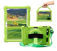 Sfulatdc Silicone Tablet Case with 360 Rotating Kickstand Strap/Shoulder Strap/Handle Compatible with Victbing 10, BENEVE 10.1,Dragon Touch Notepad K10/Max10 Green
