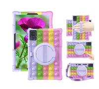 Sfulatdc Silicone Tablet Case with 360 Rotating Stand/Handle/Shoulder &Hand Strap Compatible with TABWEE T50,Blackview Tab 90 WiFi,Honor Pad X8A,SVITOO P11,DOOGEE U11 Pro /T30SE11" Multicolor