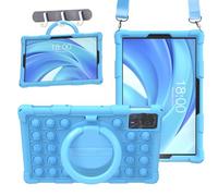 Sfulatdc Silicone Tablet Case with 360 Rotating Stand/Handle/Shoulder Strap/Stylus Pen Compatible with Blackview Tab 90 WiFi,DOOGEE U11 / U11 Pro /T30 Pro/ T30S / T30SE 11" Blue
