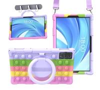 Sfulatdc Silicone Tablet Case with 360 Rotating Stand/Handle/Shoulder Strap/Stylus Pen Compatible with Blackview Tab 90 WiFi,DOOGEE U11 / U11 Pro /T30 Pro/ T30S / T30SE 11" Multicolor