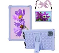 Sfulatdc Silicone Tablet Case with Adjustable Stand/Shoulder Strap/Stylus Pen Soft Cover Compatible with Urao X109 10.1 inch Purple
