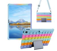Sfulatdc Silicone Tablet Case with Shoulder Strap Built in Pen Holder and Stylus Pen Lightweight Soft Cute Cover Compatible with Lenovo Tab Plus 11.5" Lightblue