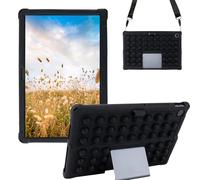 Sfulatdc Silicone Tablet Case with Shoulder Strap Built in Pen Holder and Stylus Pen Lightweight Soft Cute Cover Compatible with Lenovo Tab Plus 11.5" Black