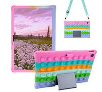 Sfulatdc Silicone Tablet Case with Shoulder Strap Built-in Pen Holder Stylus Pen Lightweight Soft Cute Cover Compatible with Lenovo Tab Plus 11.5 Rainbow