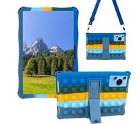 Sfulatdc Silicone Tablet Case with Stand/Shoulder Strap Soft Cover Compatible with MEIZE D115/ROWT A10/Okaysea/Callsky-Tab/Apolosign/Moderness 10.1" Deepblue