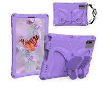 Sfulatdc Tablet Case with Shoulder Strap and Butterfly Kickstand Kids Friendly Cover Compatible with Samsung Galaxy Tab S9/S10 FE/S10 Lite/S11,Lenovo M11/Idea Tab 11" Purple