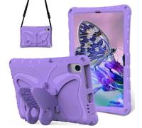Sfulatdc Tablet Case with Shoulder Strap and Butterfly Kickstand Kids Girls Cover Compatible with Lenovo Tab M10 FHD Plus/K10 10.3,Samsung Galaxy Tab S6 Lite /A710.4”Purple