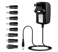 Sfunpu 12V 2A Power Supply Adapter,Universal AC DAC/DC Converter Adapter Driver Transformer UK Plug 5.5 x 2.5mm(Compatible with 5.5 x 2.1mm) for LED light CCTV Camera