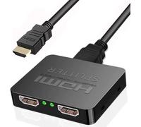 Sfunpu HDMI Splitter,HDMI Splitter 1 in 2 Out, 4K 3D 1080P for Dual Monitors, MacBook, PS3/4, Roku, Blu-Ray Player