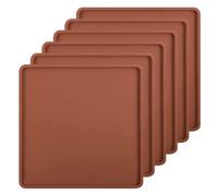 SFV 6 Pack Silicone Dehydrator Trays, 14" x 14" Flexible & Durable Dehydrators Sheets for Excalibur, Non-Stick, Reusable Mats Tray Dryer for Eggs, Fruit Leather, Meat, Herbs, Brown