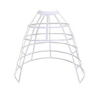 SFWXCOS Women's Rare Vintage Cage Pannier 5 Hoop Skirt Victorian Bustle Baroque Dress Petticoat (Front Open) White