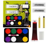 SFX Makeup Kit, Halloween Special Effect Face Body Paint Stage Makeup, Halloween Washable Fake Blood, 8 Colors Face Painting Kit SFX Makeup for Face Clothes Dress Up