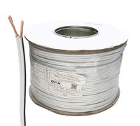 SFX Speaker Cable 2 Core 42 Strand x 0.2mm (1.5mm) White PVC Black Tracer 100m