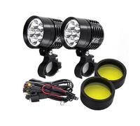 SFXHBJGA Motorcycle Headlamp 2Piece Universal L6X Headlight LED Motorbike 8000LM Moto Spotlight Waterproof Flash Fog Spot Motos Bulb Bright 12V Motorbike Headlights(Yellow L6X)