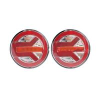 SFXHBJGA Rear Tail Lights For Truck Trailers Sequential Dynamic Turn Signal LED Brake Reverse Lamp Tractor Van Rear Light 2Piece 12V 24V Round Tail Tail Light Assembly