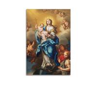SFXHHWG Religious Poster Renaissance Style Mary And Jesus Illustration Exquisite Modern Family Decorative Paintings for Living Room Bedroom Canvas Wall Art Prints Picture 08x12inch(20x30cm)