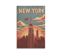 SFXOFNGUE New York Empire State Building Poster Poster Decorative Painting Canvas Wall Posters And Art Picture Print Modern Family Bedroom Decor Posters 08x12inch(20x30cm)