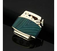 SFYYYDX Retro Lighter Wheel Kerosene Lighter Groove Copper Old-Fashioned Gasoline Brass Lighter, High-End Foreskin Kerosene Cigarette Lighter, Personalized One-Button Ejection Ignition(Green)