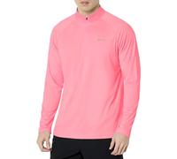 SG Edge Men's UPF 50+ Rash Guard 1/4 Zip Stand Collar Swim Shirt Long Sleeve, Conch Shell, XL