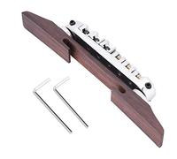 SG Jazz Guitar Rosewood Base Bridge Roller 6 String with Adjustable Height Suitable Replacement and Accessory for SG Jazz Guitar (Silver)