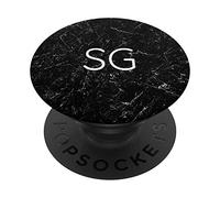 SG - Monogram 2 Letters Double Initial Alphabets Monogrammed PopSockets Grip and Stand for Phones and Tablets