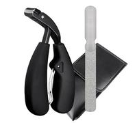 SG NEKOO Nail Clippers for Seniors Thick Nails, Angled Head Ergonomic Toenail Clipper, Premium Steel Nail Cutter with Catcher, Comfort ABS Handle Toe Nail Trimmer for Men Women