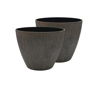 SG Plant Pots Outdoor - Woodgrain Planter with Vertical Linear Texture | Garden, Patio and Balcony planters | UV & Frost Resistant, Lightweight, Decorative Pots for Flowers, Herbs & Plants