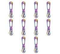 SG Store 10pcs #5 Rainbow Colors Metal Zipper Pulls 10mm Sliders for Luggage Bags Purses