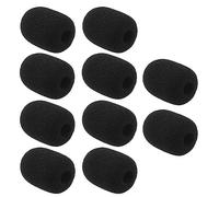 SG Store 10Pcs Microphone Foam Covers Microphone Windscreens Mini Size Foam Mic Cover Accessories for On-line Meeting Singing Interview Black