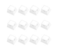 SG Store 12 Pieces of Double-Layer Plastic Keys with Profile DIY Customized 18 x 18 mm Transparent Cover Cap (White)