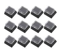 SG Store 12PCS Double-Layer Keycaps Plastic Profile Custom DIY 18x18mm Compatible with Cherry MX Switches with Transparent Cover Cap (Black)