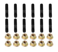 SG Store 12Pcs M8 Exhaust Manifold Studs with Nuts Kit Length 39mm Thread M8x1.25 Suitable for Exhaust System Repair Car Exhaust System Studs Nuts
