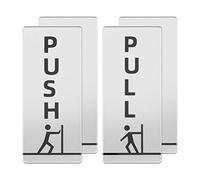 SG Store 2 Pairs Push Pull Door Sign Acrylic Reminder Door Sticker Self-Adhesive Waterproof Vertical Style for Restaurant Bar Hotel Business Store Cafe 12x5x0.25cm