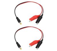 SG Store 2 Pcs Battery Power Test Connect Cable 5.5x2.1mm Male to Double Crocodile Clip for LED Light Strips Camera Lighting 30cm