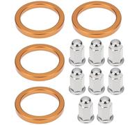 SG Store 2 Sets Exhaust Gaskets with Cap Nuts Compatible with Honda CB/CL160/175/200 XL/XR250/350/500/600 E