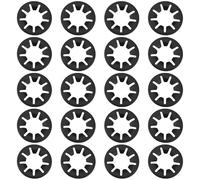 SG Store 20Pcs Internal Tooth Washers Clamping Disc Shaft Bearing Star Lock Washers for 20mm Shaft Vehicle Wheel Furniture 19x38.2mm BlackD