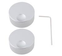 SG Store 2Pcs 32x13mm Volume Control Switch Knob Rotary Control Tuning Knob Solid Aluminum with Wrench Suitable for 6mm Hole Potentiometer (Silver)
