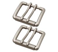 SG Store 2pcs Double Pin Leather Belt Buckle Inner Diameter 40mm Suitable for 40mm Straps Antique Silver