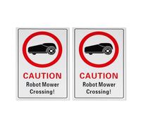 SG Store 2PCS Robot Lawnmower Warning Signs 300x200mm Aluminium Composite Weatherproof Digital Print Ideal for Outdoor Indoor Use（English）