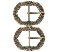 SG Store 2pcs Vintage Patterned Belt Buckle Waistbelt Metal Buckle Irregular Pattern Decorative Buckle for Clothing Suspenders Belts 30x58mm (Bronze)