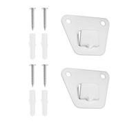 SG Store 2pcs Wall Mounted Triangle Brackets, Heavy Duty Cold Rolled Steel, Silver with White Finish, Suitable for Fans & Range Hoods, Fixing Screws & Expansion Pipes Included