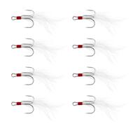 SG Store 30PCs High-Carbon Steel Treble Fishing Hook Three-claw Anchor Hook for Freshwater Saltwater Anglers, 2#