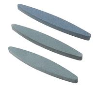 SG Store 3Pcs Boat Shaped Whetstone Sharpening Stone 120 Grit 150 Grit 240 Grit Hand Tools for Lawn Mower Blades Machetes Axes Shovels