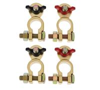 SG Store 4pcs 12V/24V Brass Battery Terminals Clamps with Colour Coded Wing Nuts 15-17mm/17-19mm for RV Motorbike Car Truck Boat Caravan