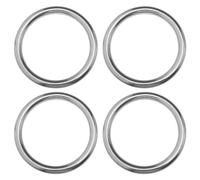 SG Store 4Pcs 304 Seamless Welding Stainless Steel Rings Heavy Duty Rings Solid Multi-Purpose Big Ring for Indoor Outdoor Equipment, ID 64mm OD 80mm