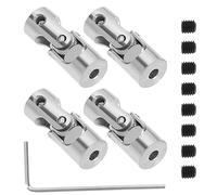 SG Store 4Pcs 3mm to 3mm Metal Shaft Coupling Universal Joint Shaft Coupling Flexible Coupling Connector Accessories for Model Car Ships Robots