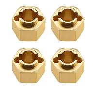 SG Store 4PCS 4mm Brass Wheel Hex Hub Extender Adapter Compatible with 1/18 TRX4M RC Crawler Car Upgrades Parts Replacement Accessories