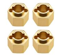 SG Store 4PCS 5mm Brass Wheel Hex Hub Extender Adapter Compatible with 1/18 TRX4M RC Crawler Car Upgrades Parts Replacement Accessories