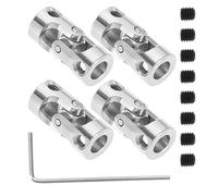 SG Store 4Pcs 6mm to 6mm Metal Shaft Coupling Universal Joint Shaft Coupling Flexible Coupling Connector Accessories for Model Car Ships Robots